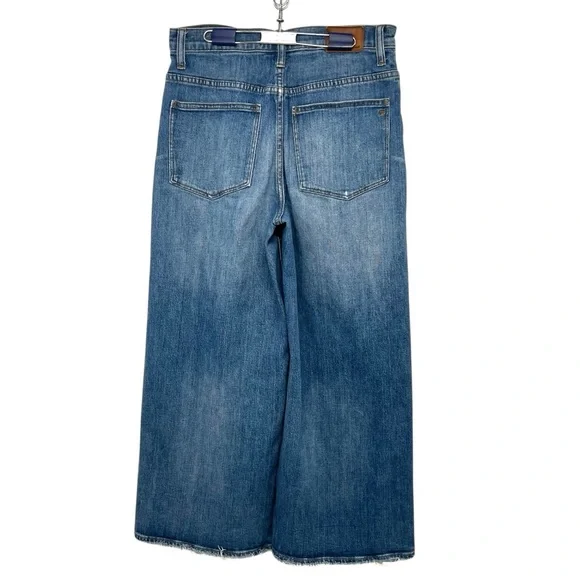 Madewell Wide Leg Crop Blue Denim Retro Stretch Cotton Jeans Women’s 28 - Picture 8 of 15